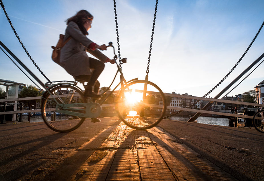 Amsterdam im Oktober Cyclist