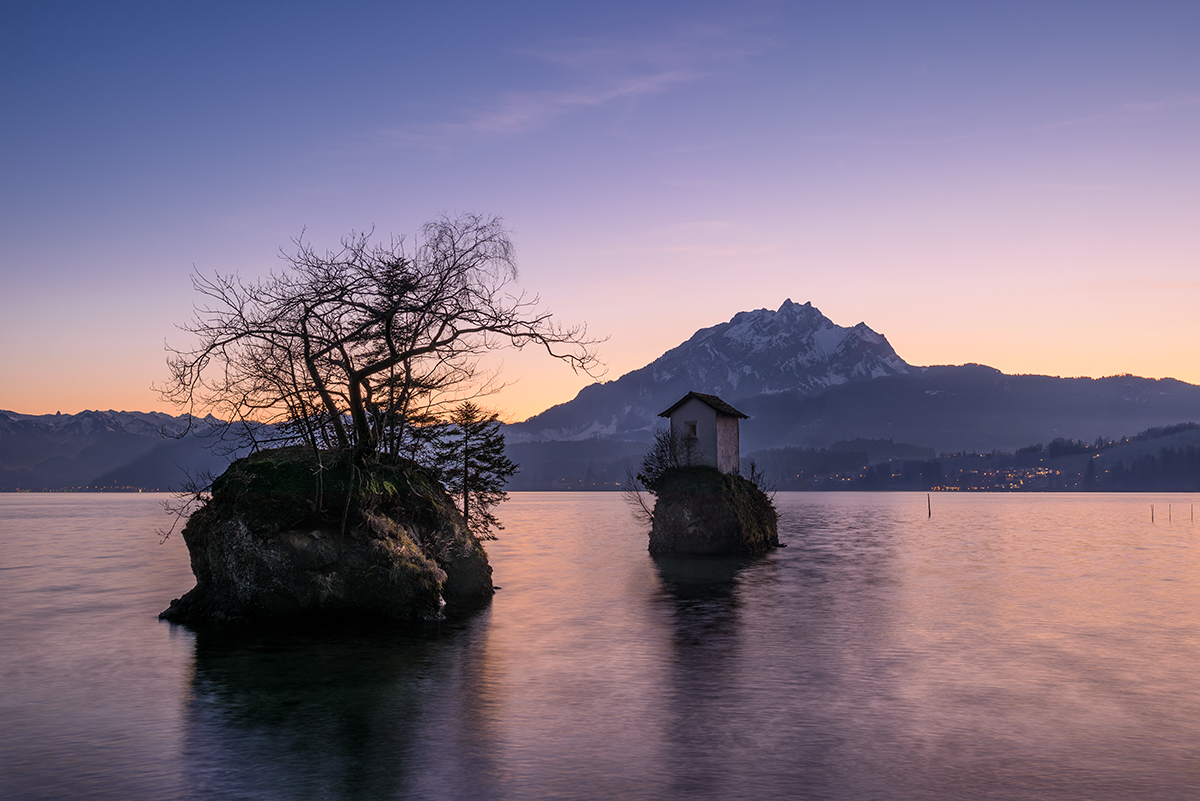 Abendstimmung Meggen Pilatus Vierwaldstättersee